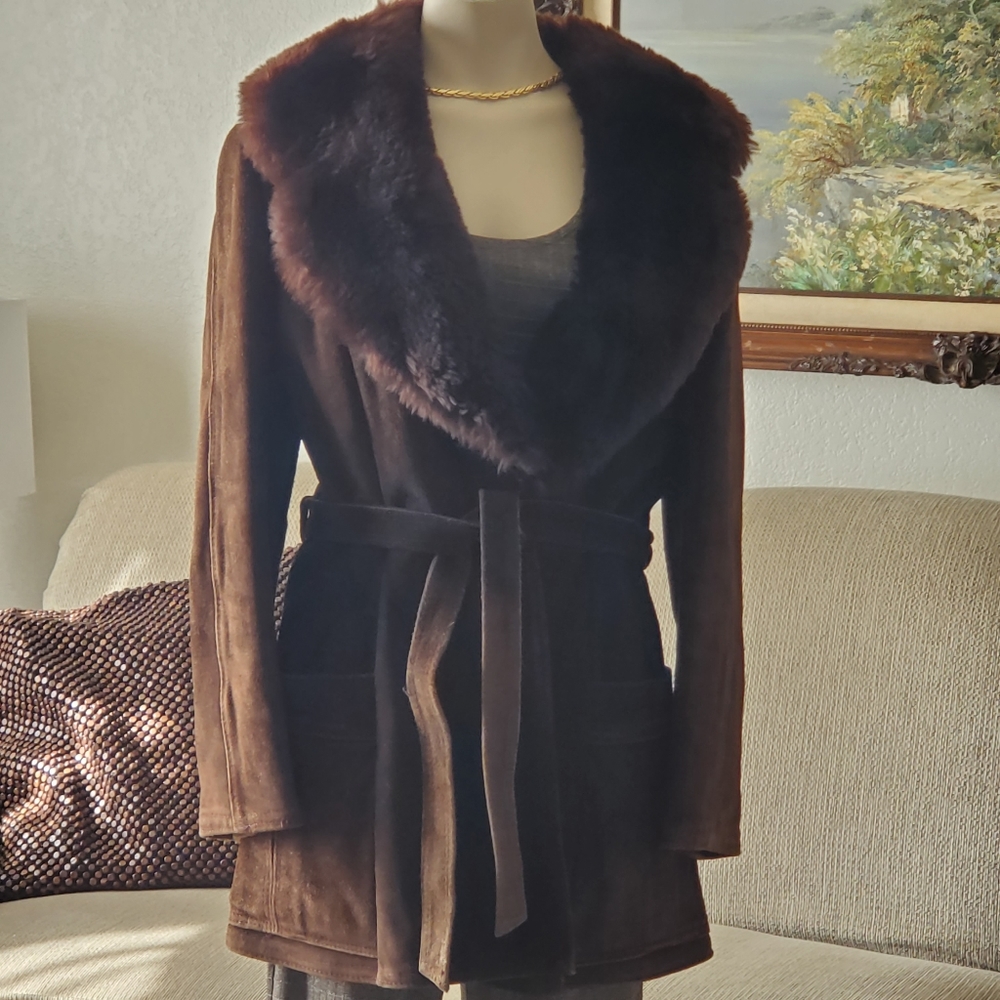 Rare Genuine Leather Made in Argentina Vintage Suede Coat with WPL# - Picture 6 of 15